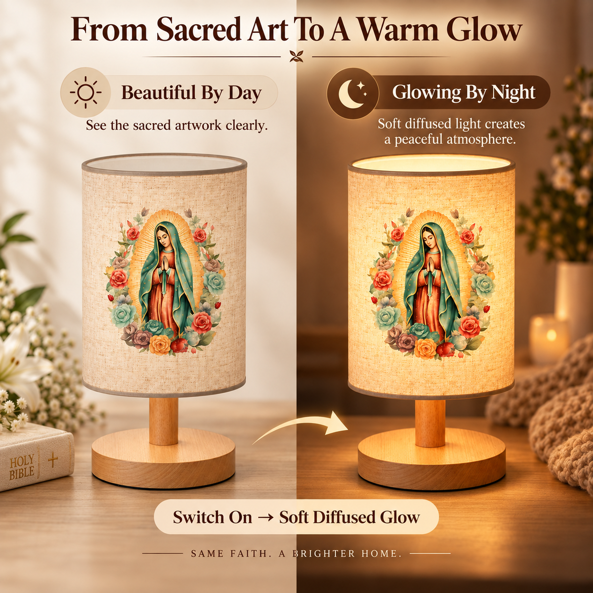 Divine Glow Virgin Mary Table Lamp