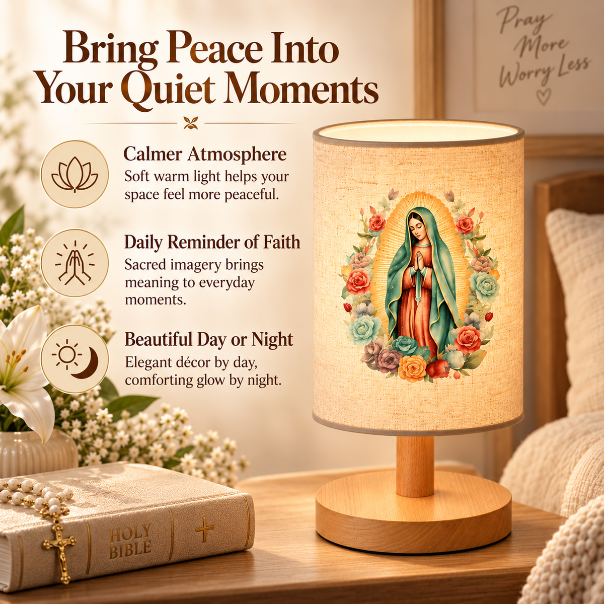 Divine Glow Virgin Mary Table Lamp